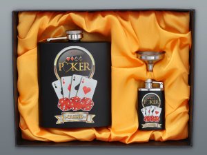 POKER clapper 210 ml-es készlet öngyújtóval